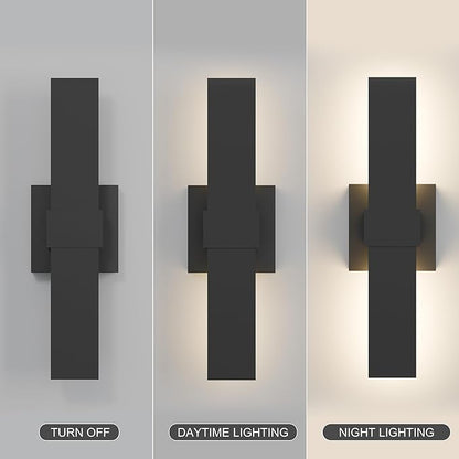 LamQee 15.8 in Aluminum Long Outdoor Wall Lights, 3000K 500LM LED Waterproof IP65, Modern Exterior Lighting Fixture Linear Outdoor Sconce Wall Mount Outside Lighting for House Porch Patio Garage Door
