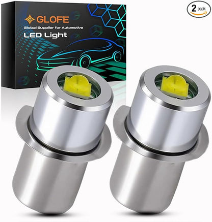 6-24V 18V 19.2V P13.5S LED Flashlight Bulb Replacement for Ryobi P700 P703 P704 FL1800 Craftsman 11009 DEWALT DW9083 DW908 MAKITA A-90261/BML185 ML180 Torch Lantern Work Light Maglit Bulbs,2Pcs