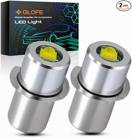 6-24V 18V 19.2V P13.5S LED Flashlight Bulb Replacement for Ryobi P700 P703 P704 FL1800 Craftsman 11009 DEWALT DW9083 DW908 MAKITA A-90261/BML185 ML180 Torch Lantern Work Light Maglit Bulbs,2Pcs