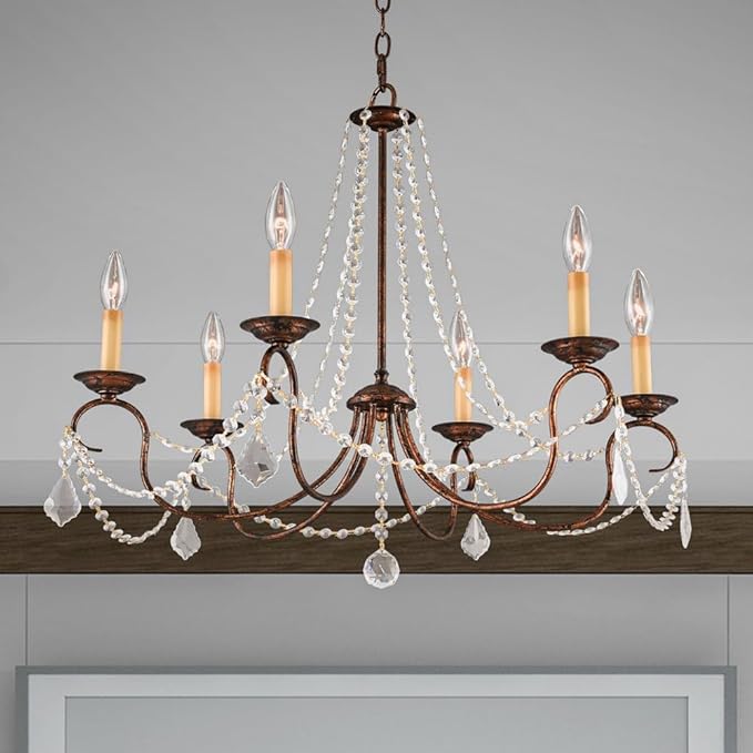 Livex Lighting 6516-48 Pennington 6 Light Chandelier, Antique Gold Leaf