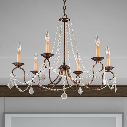 Livex Lighting 6516-48 Pennington 6 Light Chandelier, Antique Gold Leaf