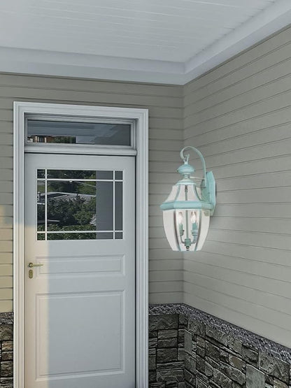 Livex Lighting 2251-07 Monterey 2 Light Outdoor Bronze Finish Solid Brass Wall Lantern with Clear Beveled Glass, 20.25" x 10.5" x 20.25"