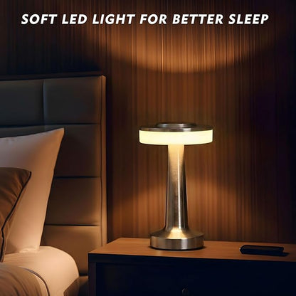 VIHOSE Cordless Table Lamps LED Portable Rechargeable Table Lamp with Touch Sensor 3 Color Dimming up to 15 Hours Battery Desk Light for Restaurant Nursery Living Room(Silver,12 Pcs)