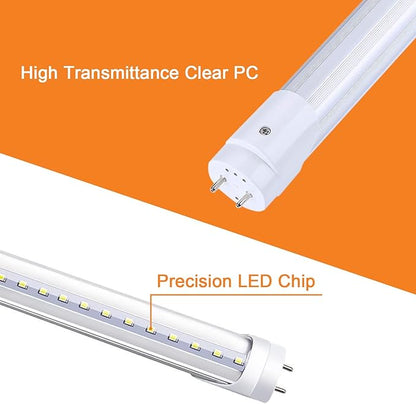H&B Luxuries 25-Pack T8 LED 4FT Type A+B Light Bulbs 18W, 2300LM, G13 Base,Plug and Play or Ballast Bypass,T8 T10 T12 Fluorescent Bulbs Replacement, UL & DLC (5000K)
