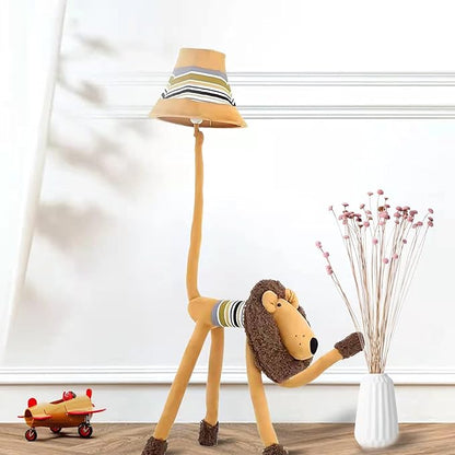 Kids Floor Lamp, Brown Lion Creative Design Modern Floor Lamp for Bedroom, 51 Inch Hand-Stitched Toy Standing Lamp for Living Room, Package Come with an E26 LED Bulb (Brown Lion)