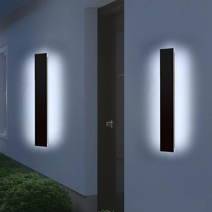 Mikeru Upgraded 2 Pack 31.4" Long & 4.3" Wide LED Wall Sconce, 10%-100% Dimming + 3000K-6000K Adjustable, IP65 Waterproof Outdoor Light Fixtures Cover US Junction Box for Porch, Garage, Basement