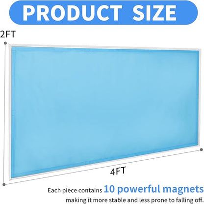 2pcs Fluorescent Light Covers - Light Covers for Ceiling Lights Classroom, Magnetic Light Filters for Office, Hospitals, Home 4 x 2 Feet (blue)