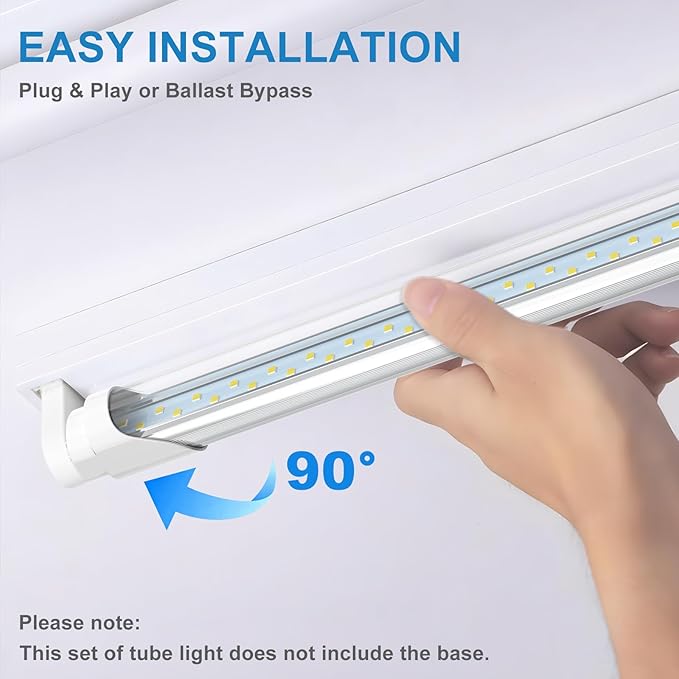 JESLED 2FT T8 LED Tube Light, 12W(30W Equivalent), 1680LM, 6000K, Ballast Bypass, 24 Inch F17T8 Fluorescent Bulb Replacement, Dual Ended, 24” Lighting Tube Fixture (4-Pack)