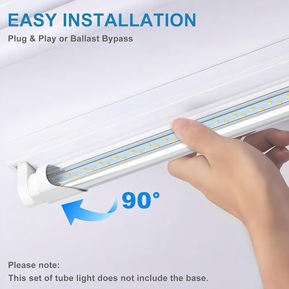 JESLED 2FT T8 LED Tube Light, 12W(30W Equivalent), 1680LM, 6000K, Ballast Bypass, 24 Inch F17T8 Fluorescent Bulb Replacement, Dual Ended, 24” Lighting Tube Fixture (12-Pack)