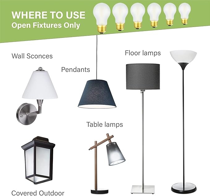 Frosted A15 LED Bulb 8W Equal E26 Bulb 75 Watt Dimmable E26 Edison Light Bulb 4000K Daylight AC120V 800LM A15 LED Bulb for Ceiling Fan,Fridge,Wall sconces,Desk lamp, Pack of 6