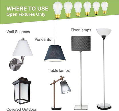 Frosted A15 LED Bulb 8W Equal E26 Bulb 75 Watt Dimmable E26 Edison Light Bulb 4000K Daylight AC120V 800LM A15 LED Bulb for Ceiling Fan,Fridge,Wall sconces,Desk lamp, Pack of 6