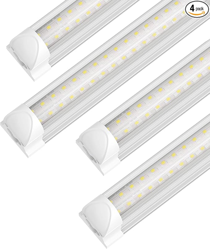 SHINESTAR 4FT Led Shop Lights, 40W 5000LM 5000K LED Shop Light Super Bright 75% Energy-Saving Linkable T8 Light Tube Integrated Fixture for Workshop Garage Basement, 4 Pack