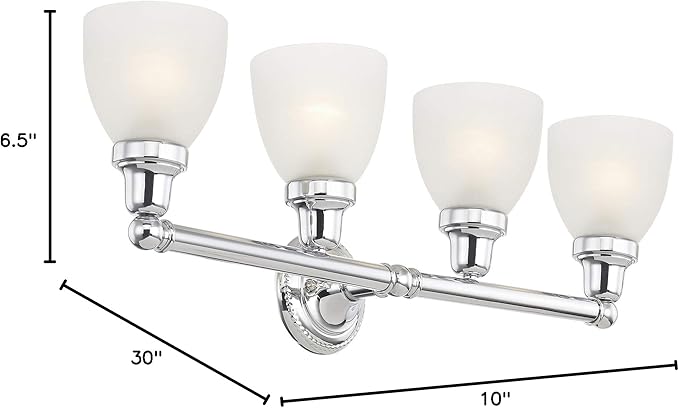 Livex Lighting 1024-05 Classic 4-Light Bath Light, Chrome