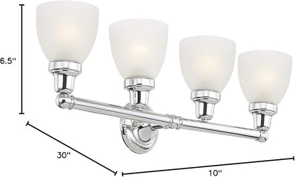 Livex Lighting 1024-05 Classic 4-Light Bath Light, Chrome