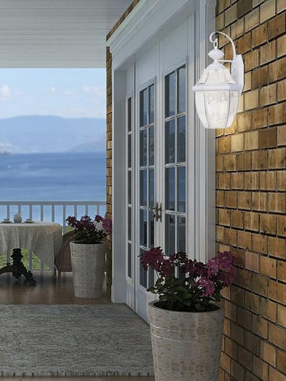 Livex Lighting 2251-07 Monterey 2 Light Outdoor Bronze Finish Solid Brass Wall Lantern with Clear Beveled Glass, 20.25" x 10.5" x 20.25"