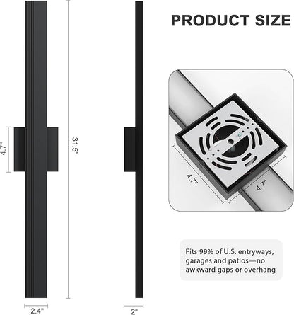 LamQee 31.5 In Aluminum Long Outdoor Wall Light, 3000K 2000LM Integrated LED Waterproof IP65, Linear Modern Exterior Lighting Fixtures Wall Mount Outside Sconce for House Porch Patio Garage Front Door