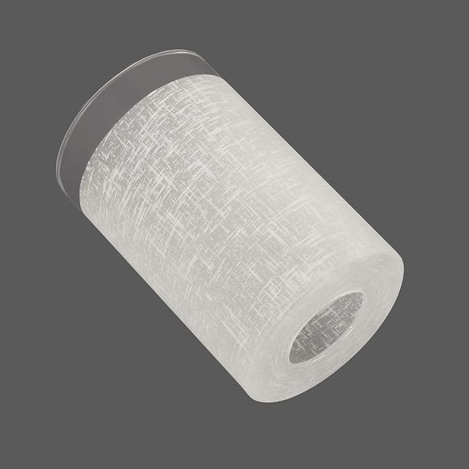 3 Pack White Linen Frosted Glass Lamp Shade, Cylinder Light Fixture Replacement Globe or Cover with 1-5/8-Inch Fitter for Pendant Light Chandelier Wall Sconce G0112