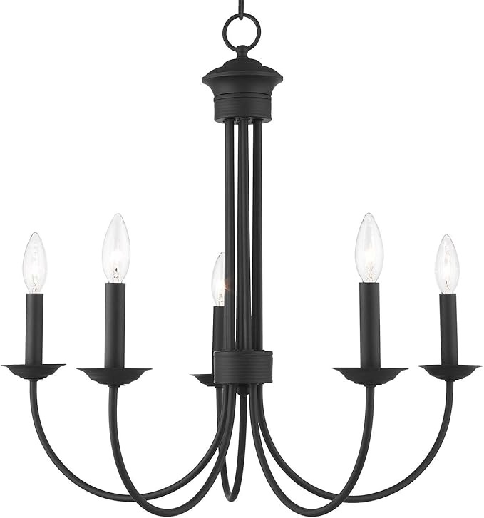 Livex Lighting 42685-04 5 Light Black Chandelier