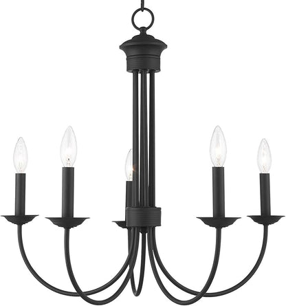 Livex Lighting 42685-04 5 Light Black Chandelier