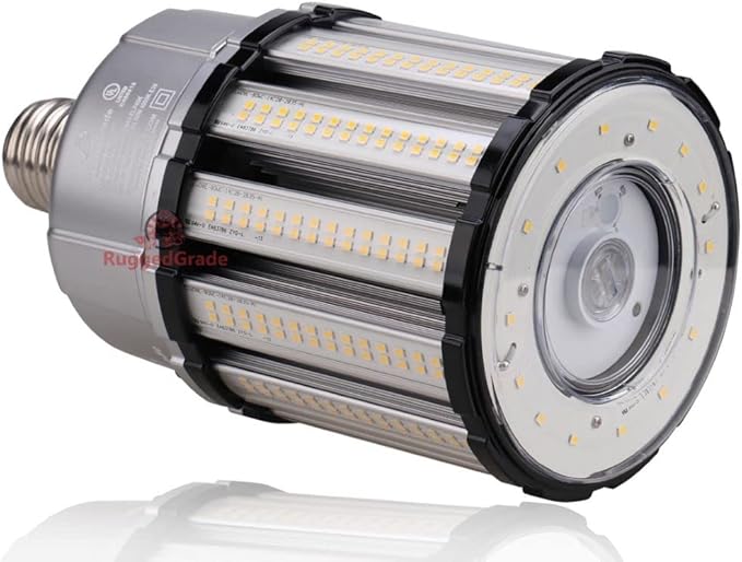 RuggedGrade Aries III 80W LED Corn Bulb | 11,000 Lumens | 3000K Warm White | E39 Mogul Base | Dimmable with Built-in 6KV Surge Protection | DLC 5.1 Premium