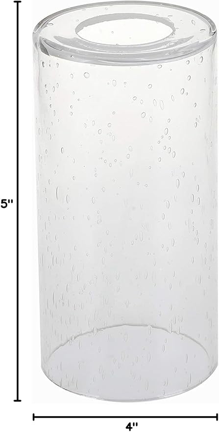 GoLucky Clear Bubble Cylinder Bubble Glass Shade Accessory Glass Lamp Fixture Shade Replacement Glass Pieces with 1-5/8 Inch Fitter 4"(D)5"(H). Multiple Specifications