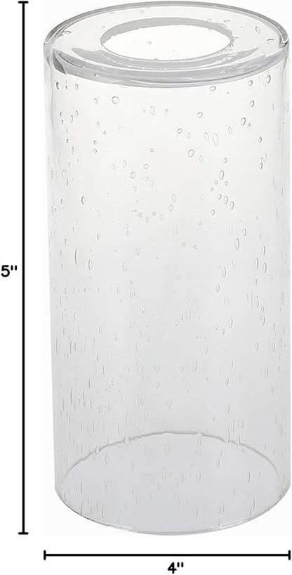 GoLucky Clear Bubble Cylinder Bubble Glass Shade Accessory Glass Lamp Fixture Shade Replacement Glass Pieces with 1-5/8 Inch Fitter 4"(D)5"(H). Multiple Specifications