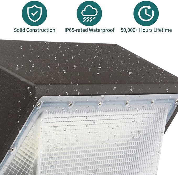 kadision LED Wall Pack with Dusk-to-Dawn Photocell, 60W 7800lm 5000K 100-277V IP65 Waterproof Outdoor Wall Light Fixture, 150-200W HPS/MH Replacement, ETL/cETL Listed