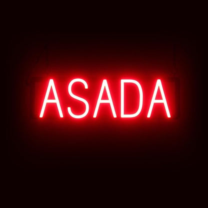 SpellBrite ASADA Sign | Mexican Food-Related Sign with Neon Look, Red LED Light Source | 22.0" x 6.3"