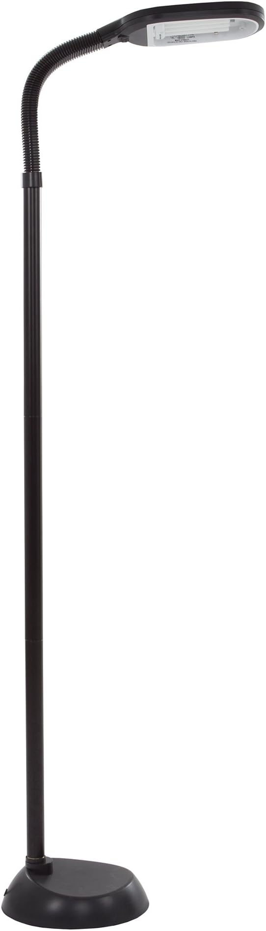 Floor Lamp - Full Spectrum Natural Sunlight Lamp with Bendable Neck - Reading, Craft, Studying, and Esthetician Light by Lavish Home (Black)