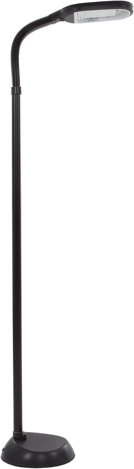 Floor Lamp - Full Spectrum Natural Sunlight Lamp with Bendable Neck - Reading, Craft, Studying, and Esthetician Light by Lavish Home (Black)