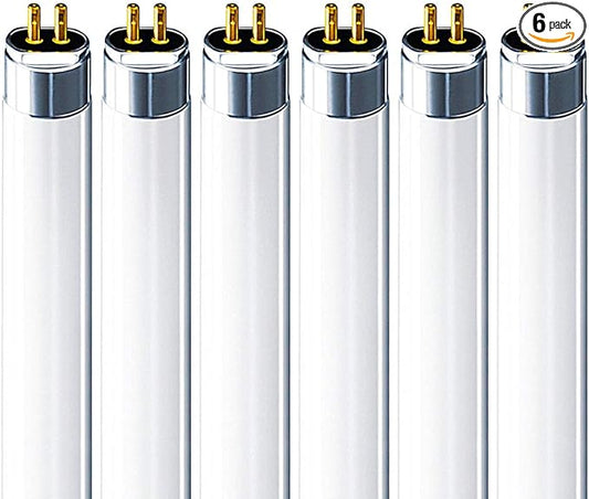 LUXRITE F54T5/841/HO 54W 46 Inch T5 Fluorescent Tube Light Bulb, 4100K Cool White, 4200 Lumens, G5 Mini Bi-Pin Base, LR20770, 6-Pack