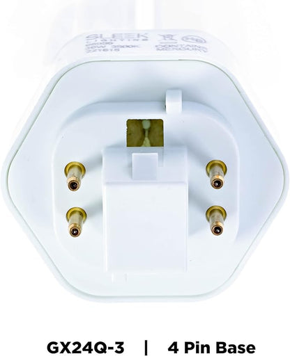 SLEEKLIGHTING 26 Watt T4 Tri Tube CFL 4 Pin GX24Q-3 Base Light Bulb 3500K 1600lm - Compact Fluorescent -Neutral White Light 4pack