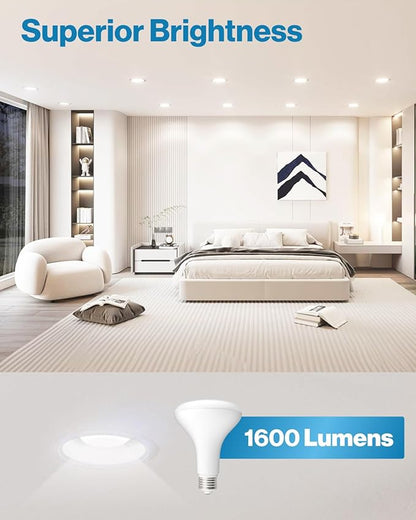 Sunco 12 Pack BR30 LED Bulb, Recessed Can Light Bulbs, Indoor Flood Lighting, 1600 LM, 16W (100W Equivalent) 2700K Soft White, E26 Medium Base, Dimmable UL.