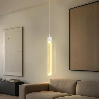 Mini 1 Light Chrome Crystal Pendant Lights,Modern Led Kitchen Island Hanging Light Fixture,Adjustable Pendant Lighting for Kitchen Island,Dimmable 2700k-6000k