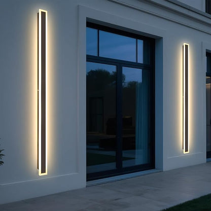 92.5inch 2 Pack Modern Outdoor Wall Lights LED 3000K Outdoor Wall Sconce IP65 Waterproof Black Exterior Garage Lights for Garden Patio