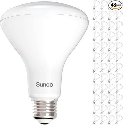 Sunco 48 Pack BR30 LED Bulbs, Indoor Flood Lights CRI93 11W Equivalent 65W 5000K Daylight 850 Lumens, E26 Base, 25000 Lifetime Hours Interior Home Residential Dimmable Recessed Can Light Bulbs - UL
