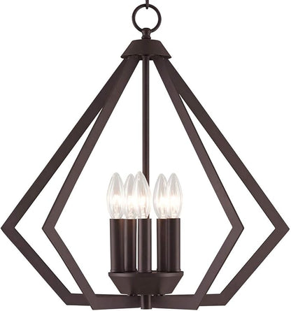 Livex Lighting 40925-07 Prism 5 Light Chandelier, 20" x 20" x 19.5", Bronze