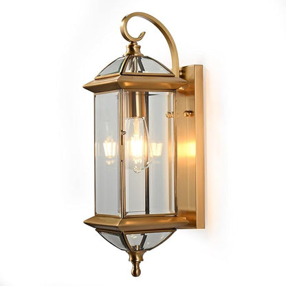 Milaii Copper Exterior Wall Light 20" H Outdoor Light Fixture Waterproof Wall Sconce Oil Rubbed Brass Porch Light with Clear Glass Lantern Wall Mount Lights for House Garage Patio Aisle