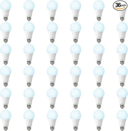 36 Pack A19 LED Bulbs 100W Equivalent, 13W Daylight 5000K LED Light Bulbs, E26 Medium Base, Non-Dimmable, 1500 Lumens, Ideal for Bedroom Living Room