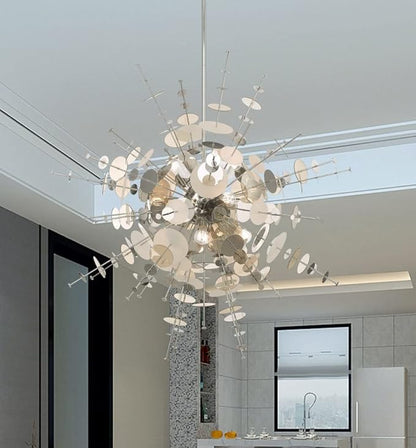 Livex Lighting 40079-05 Circulo - Twelve Light Grand Foyer, Polished Chrome Finish with Chrome Discs Glass