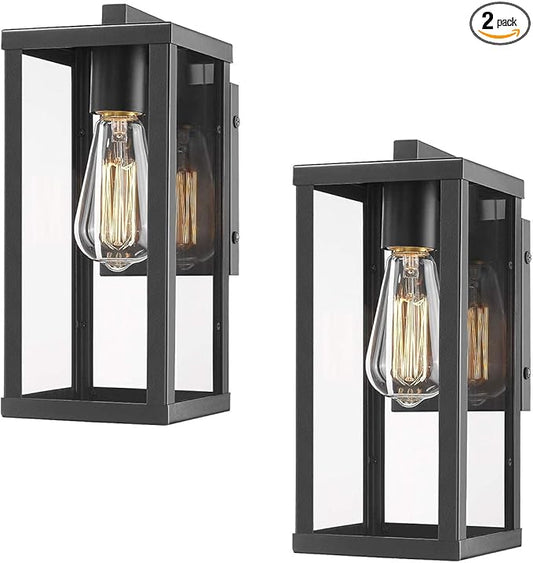 Outdoor Wall Lantern, Exterior Wall Mount Lights, Outdoor Wall Sconces, Wall Lighting Fixture (2 Pack)