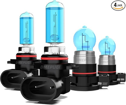 Light Bulbs Compatible with GMC Sierra 1500 2014 2015 halogen Headlight Bulbs Bright Light halogens Front Bulb Kit, 9012/Hir2 High/Low Beam + H16/5202 Fog Lights, Pack of 4