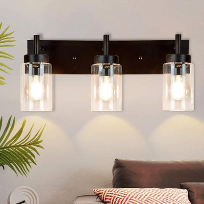 4 Pack Clear Glass Shade Covers Replacements, 5.5in Height, 3.5in Diameter, 1.65in Fitter, Eidonta Clear Cylinder Glass Lamp Shade Replacement Globe for Chandelier Pendant Wall Sconces