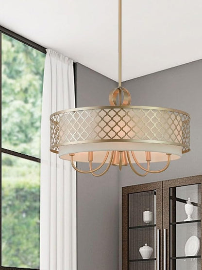 Livex Lighting 41105-91 Pendant Chandelier, Brushed Nickel