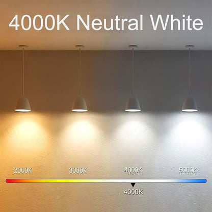 3.2 Inch 4000K Neutral White E26 LED Bulb 60 Watt Equal, AC 120V 600LM Edison Bulbs Dimmable, 6W T10 Tubular Filament Light Bulbs Clear Glass for Fan Pendant Wall Light, UL Listed-6 Pack