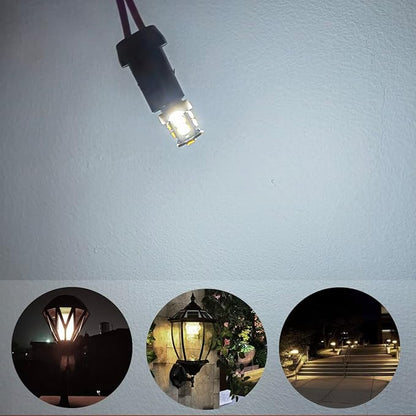 LED Landscape Light Bulbs 1W 12V Cool White 6000K，7W Low Voltage Incandescent Light Bulbs Equivalent，Wedge Base T5 Malibu Bulbs, Garden Light Bulbs, Landscape Bulbs 8 Pack
