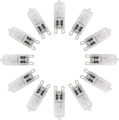 Appliance Light G9 Bulb, 120V 40W Xenon Small Light Bulb for Microwave,Chandeliers, Pendants, Cabinet Lights, Bathroom, 2 Pin Base JC T4 Type,Warm White, Dimmable,12 Pack