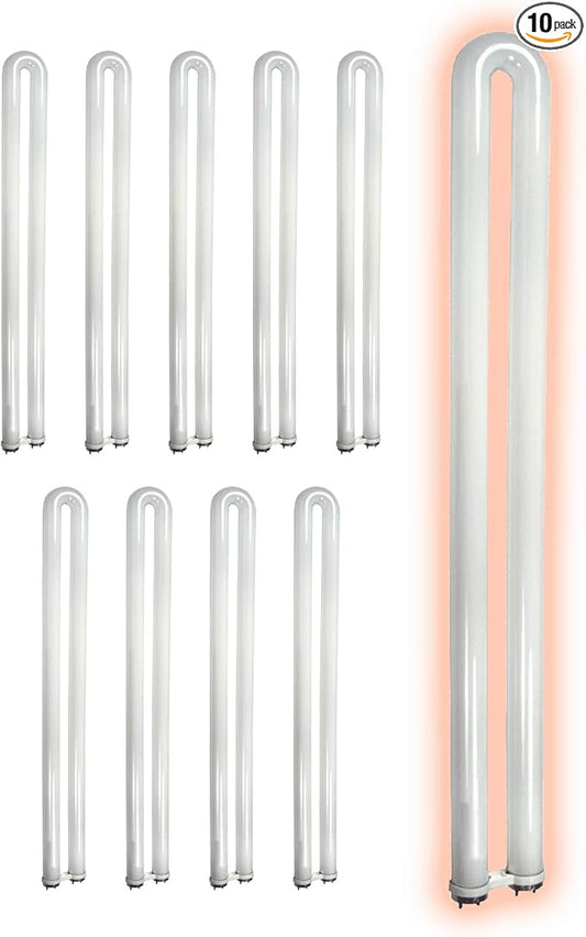 GoodBulb 31 Watt 1.63 Inch T8 Fluorescent U-Bend Light Bulb 3500K Soft White Light Medium Bi-Pin Base High Output 1963 Lumens 10000 Life Hours 80 CRI Pack of 10 Bulbs