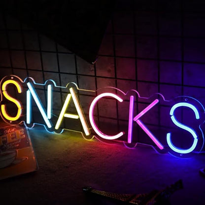 Snacks Neon Sign, Snacks Led Signs, Snacks Wall Led lights, Wall Decor, Snacks Led Lights, Best Gifts, Snacks Neon Signs, Custom Neon Signs Size:23inches