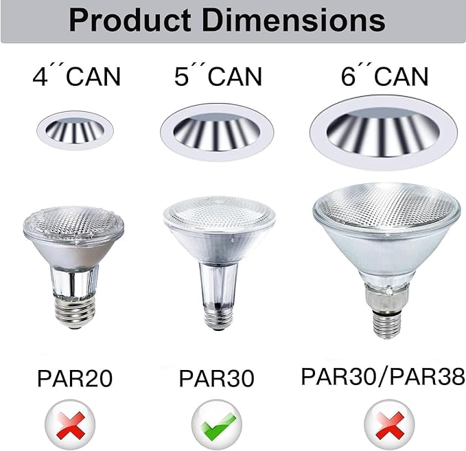 PAR30 Long Neck Halogen 39W - 6 Pack PAR30 Flood Light Bulbs E26 Base, PAR 30 Dimmable 2800K Warm White, Long Lasting PAR 30 Halogen Bulb for Accent Lighting, Tracking Light, Recessed Lights